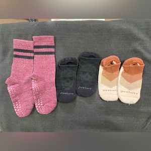 3 Used Pure Barre Grippy Socks